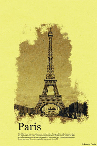 Wall Art, Eiffel Tower | Paris | Vintage Postcard, - PosterGully